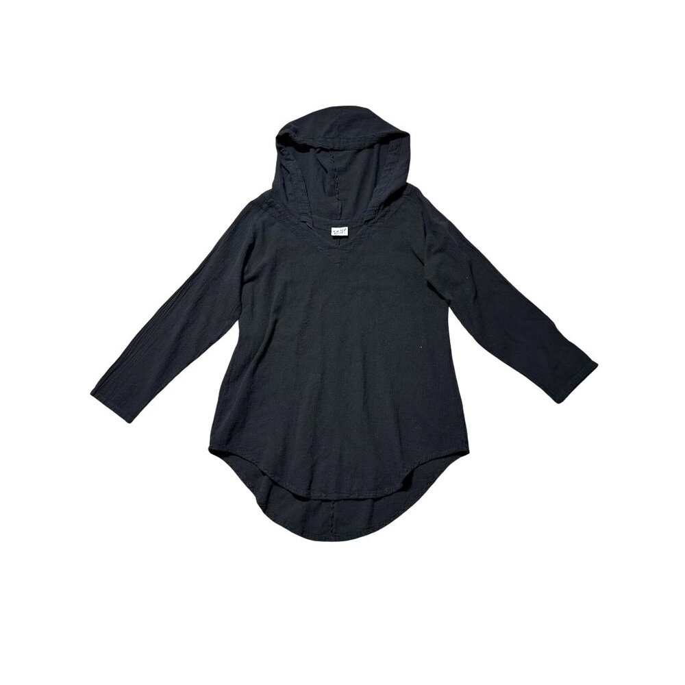 Oh My Gauze! Black Hooded Long Sleeve Tunic